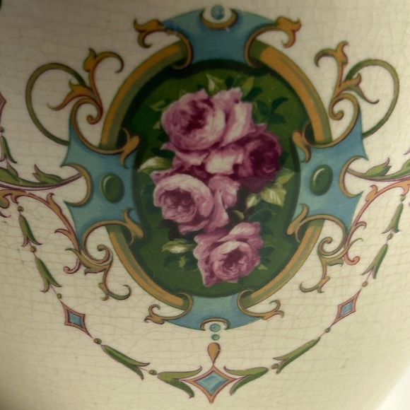 RARE Antique VTG 1910 Roseville Pottery Rosalie Jeanette Creamware Jardiniere - Picture 5 of 11